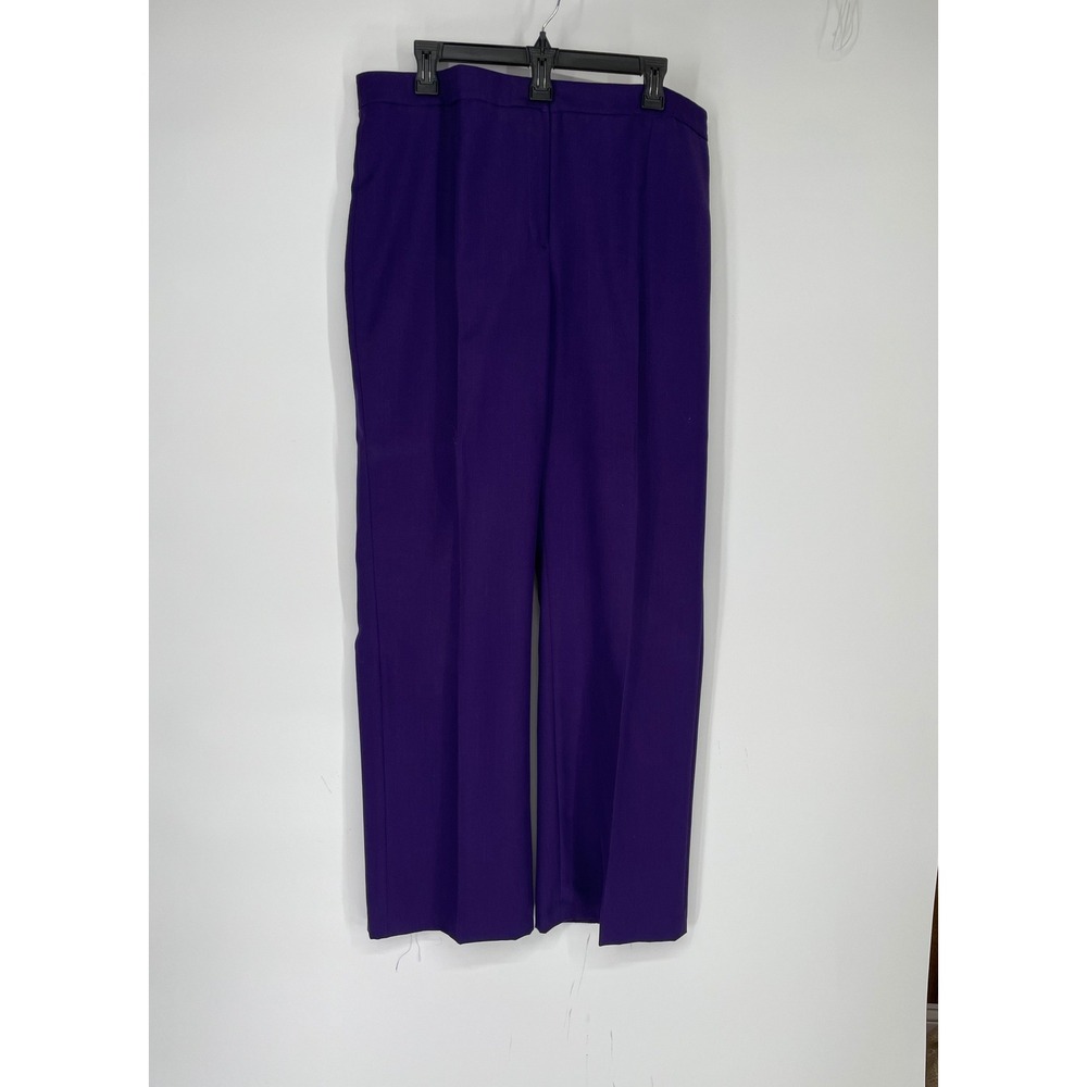 Kasper Womens Suit 16 Pant Set Purple 3 Button Blazer Straight Leg 2pc - Picture 8 of 14